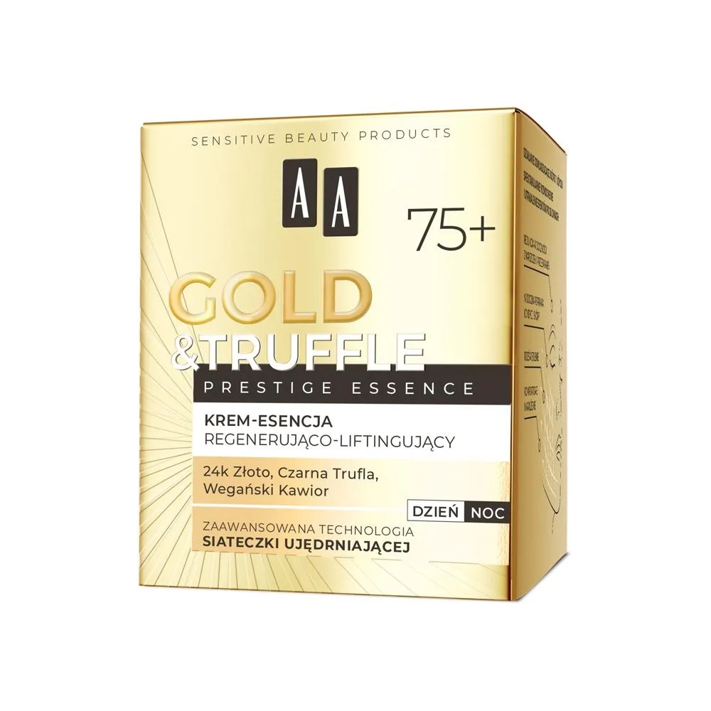 AA Gold & Truffles Prestige Essence 75+ regenerująco-liftingujący krem-esencja 50 ml