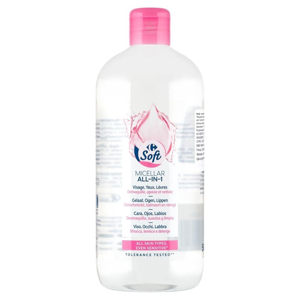 Carrefour Soft Woda micelarna typu wszystko w jednym 500 ml