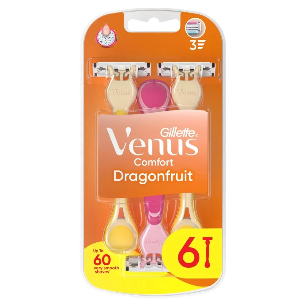 Gillette Venus Comfort Dragonfruit Maszynki Jednorazowe Do Golenia, Opakowanie 6 Sztuk