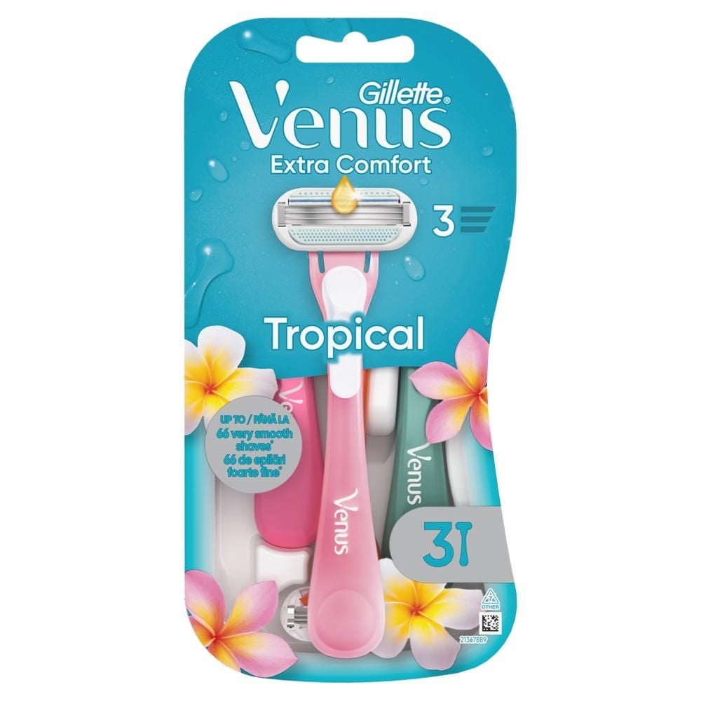 Gillette Venus Extra Comfort Tropical Maszynki Jednorazowe Do Golenia, Opakowanie 3 Sztuk