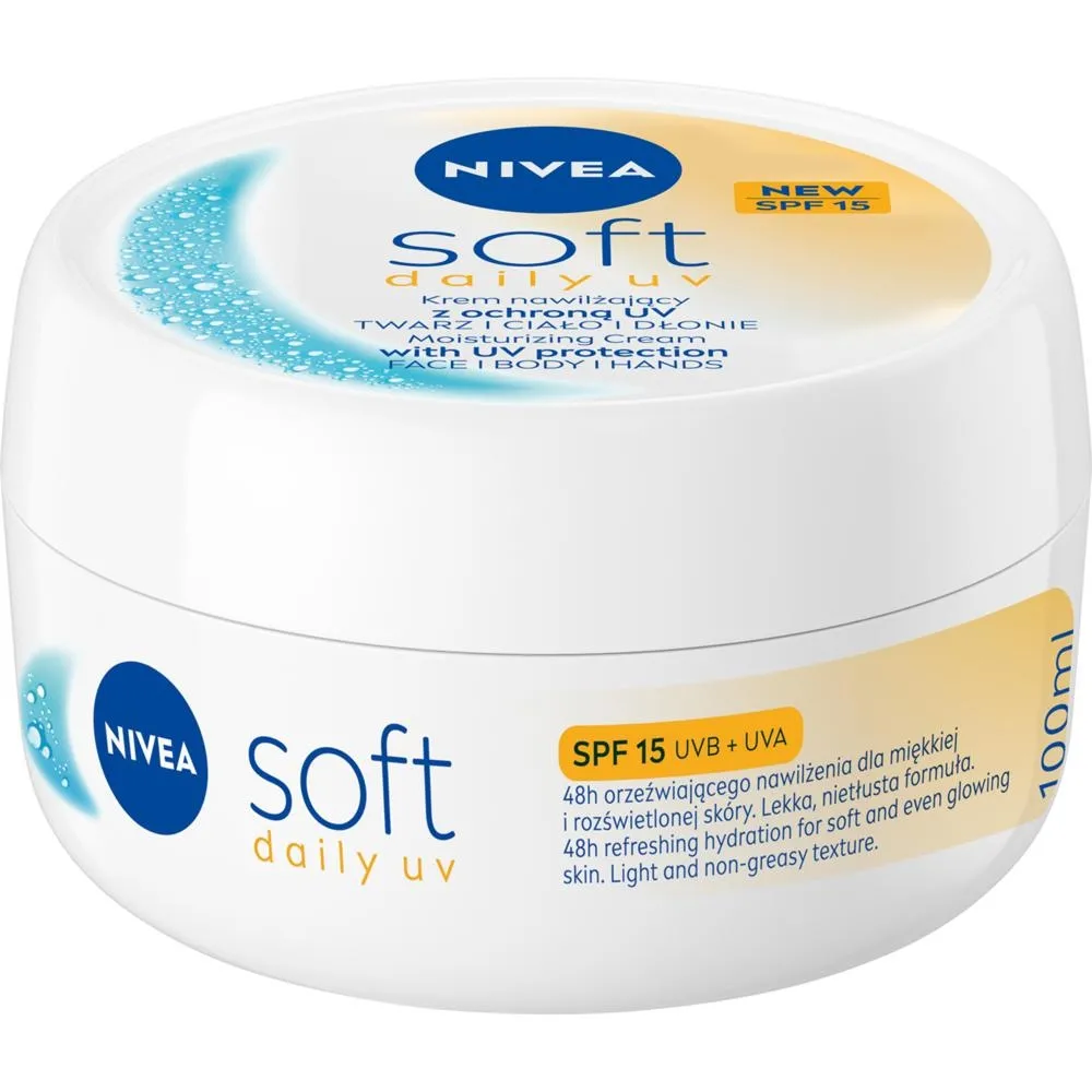 Nivea Soft Daily UV spf15 Krem intensywnie nawilżający do twarzy ciała i dłoni 100ml
