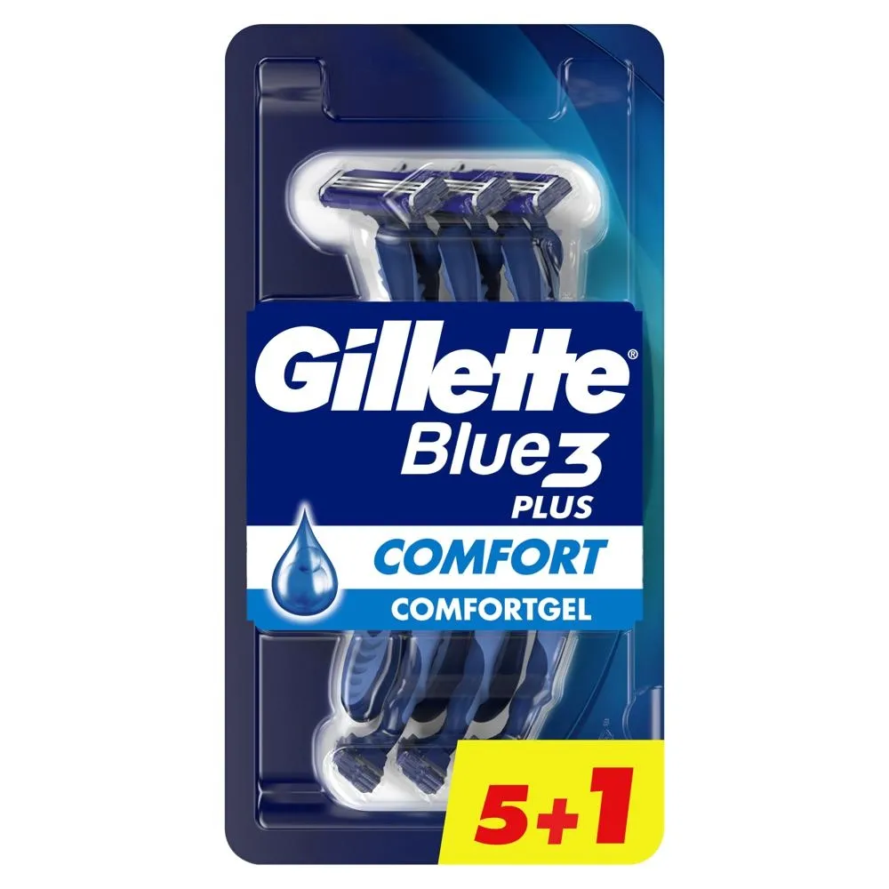 Gillette Blue3 Plus Comfort, maszynki jednorazowe dla mężczyzn, 6 sztuk