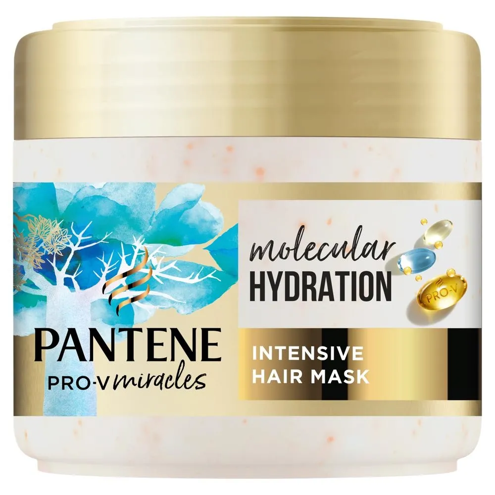 Pantene Molecular Hydra Glow Intensywnie odżywiająca maska z biotyną, 300 ml. Włosy suche