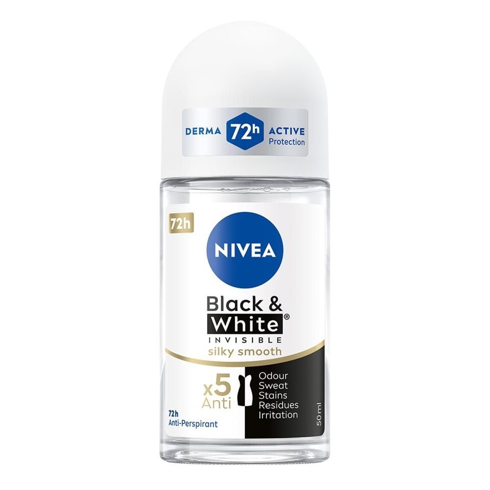 Nivea Black&White Invisible Silky Smooth Antyperspirant Roll ON 50 ml