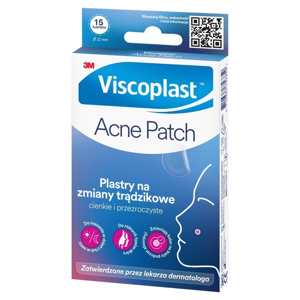Viscoplast Acne Patch Plastry na zmiany trądzikowe 1 x 15 x 12 mm 15 sztuk