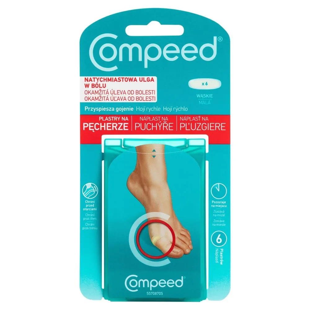 Compeed Wyrób medyczny plastry na pęcherze wąskie 6 sztuk