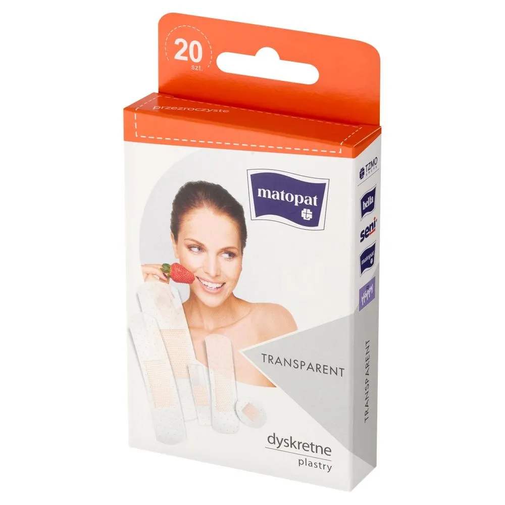 Matopat Transparent Dyskretne plastry 20 sztuk