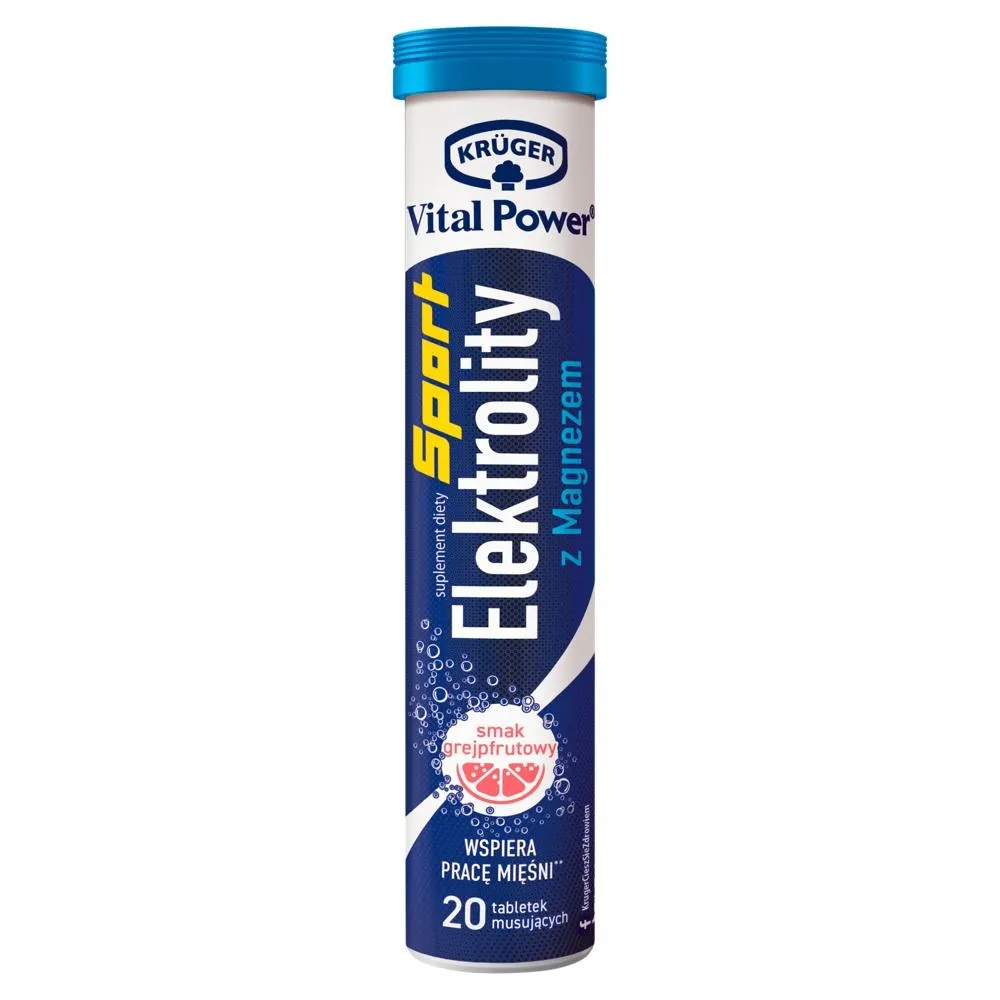 Krüger Vital Power Sport Elektrolity z magnezem smak grejpfrutowy 86 g (20 sztuk)