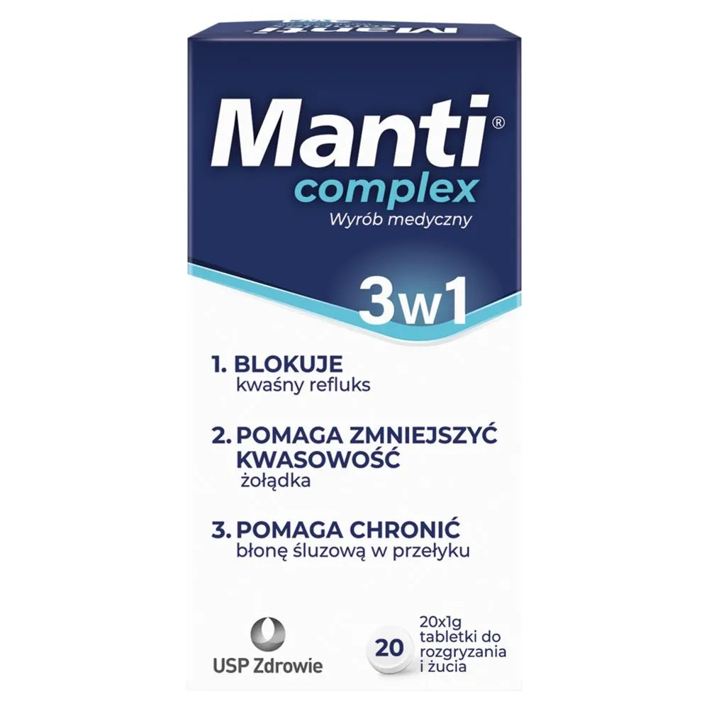 Manti Complex Wyrób medyczny tabletki do rozgryzania i żucia 3w1 20 x 1 g
