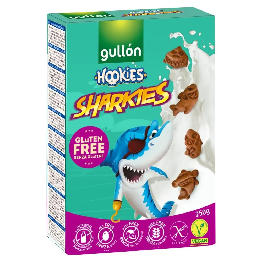 Gullón Hookies Sharkiesy Bezglutenowe ciasteczka 250 g