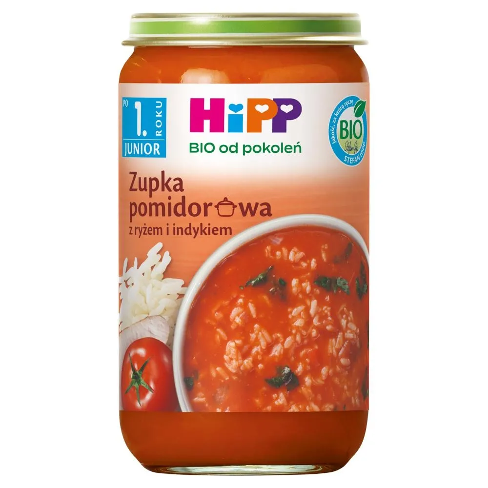 HiPP BIO Junior Zupka pomidorowa z ryżem i indykiem po 1. roku 250 g