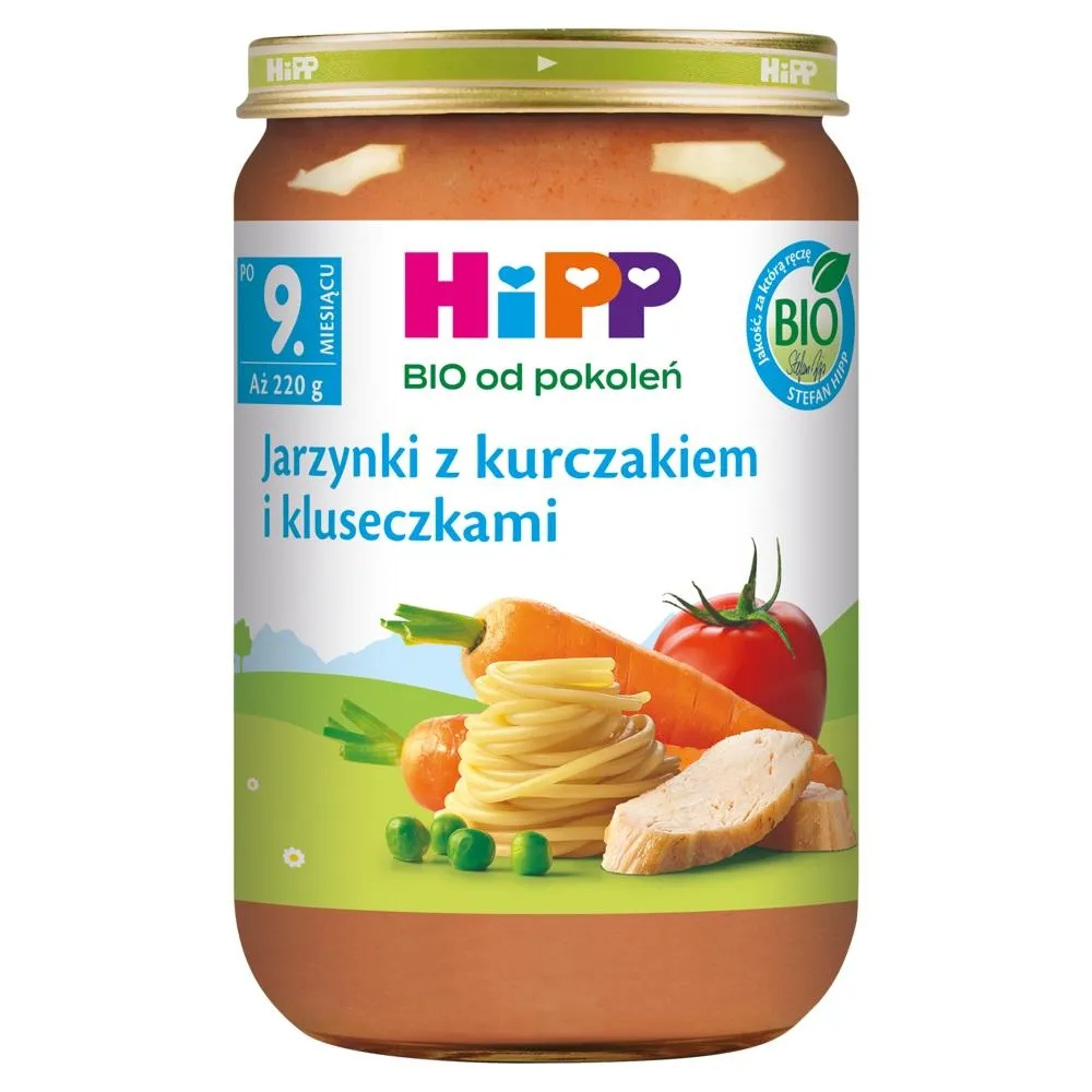 HiPP BIO Jarzynki z kurczakiem i kluseczkami po 9. miesiącu 220 g