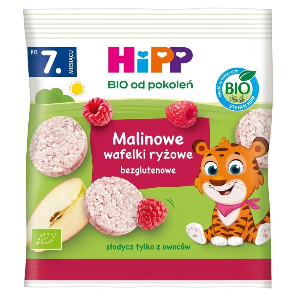 HiPP BIO Malinowe wafelki ryżowe bezglutenowe po 7. miesiącu 30 g
