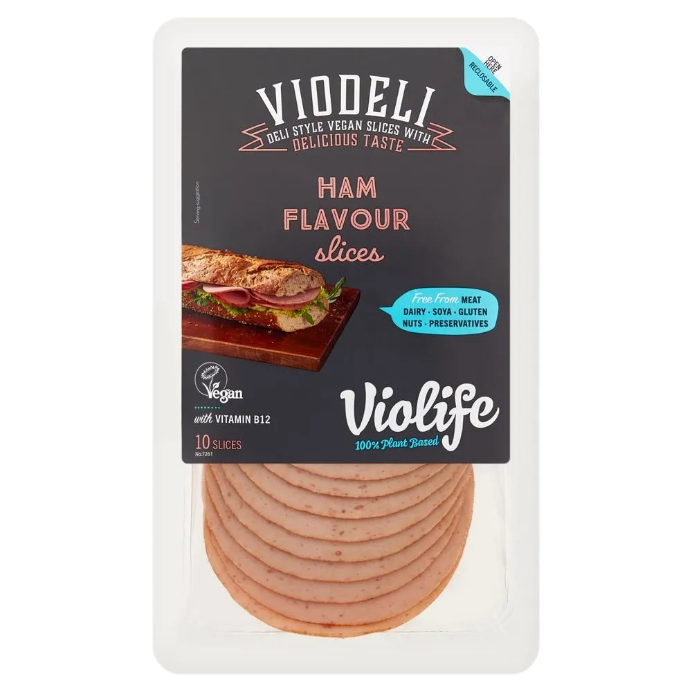 Violife Viodeli Produkt na bazie oleju kokosowego plastry o smaku szynki 100 g