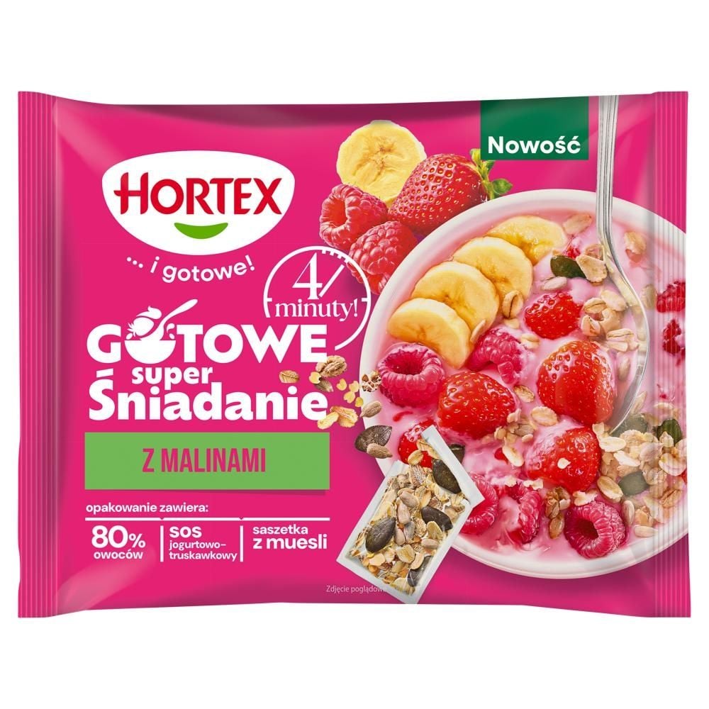 Hortex Gotowe super śniadanie z malinami 300 g