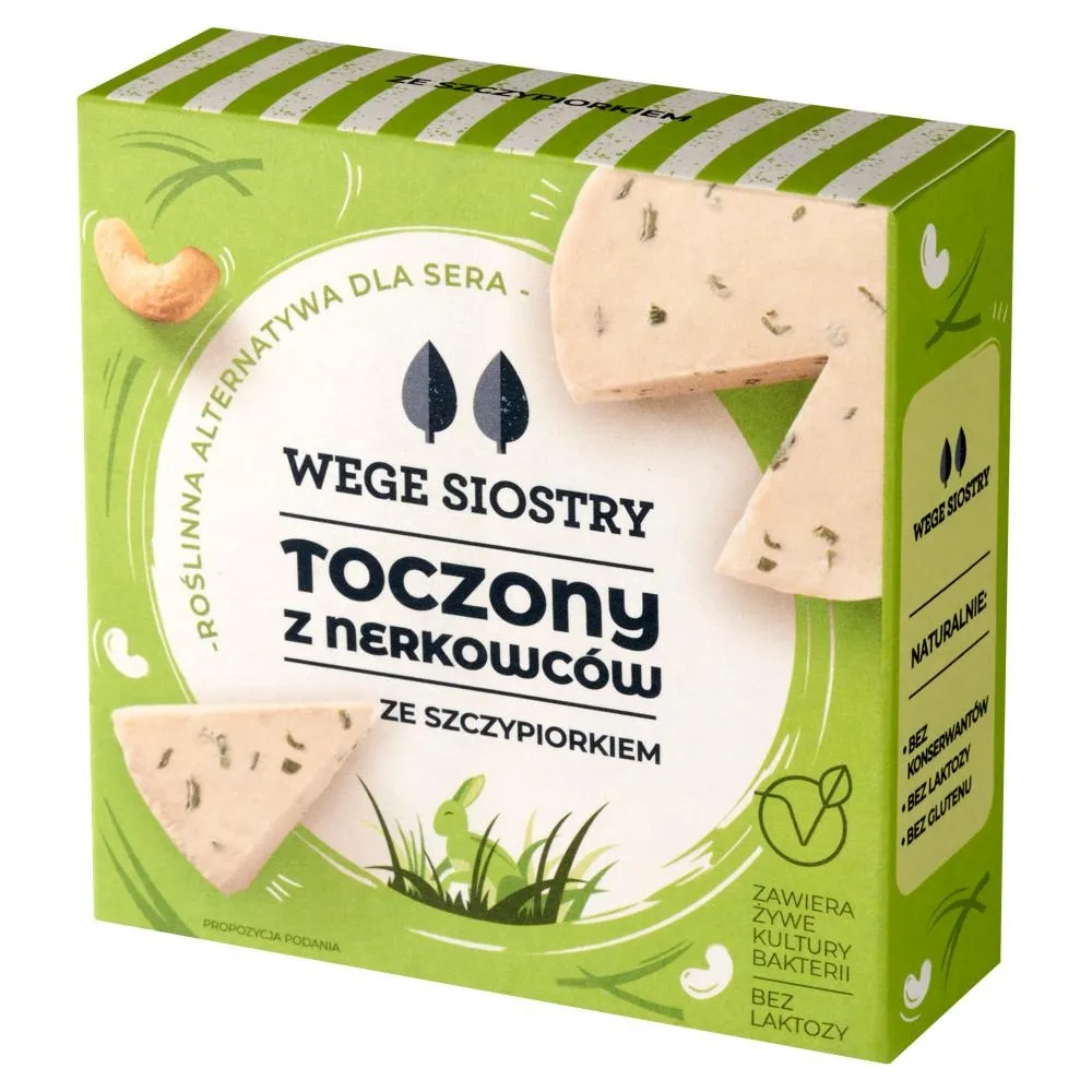 Wege Siostry Roślinna alternatywa dla sera toczony z nerkowców ze szczypiorkiem 140 g