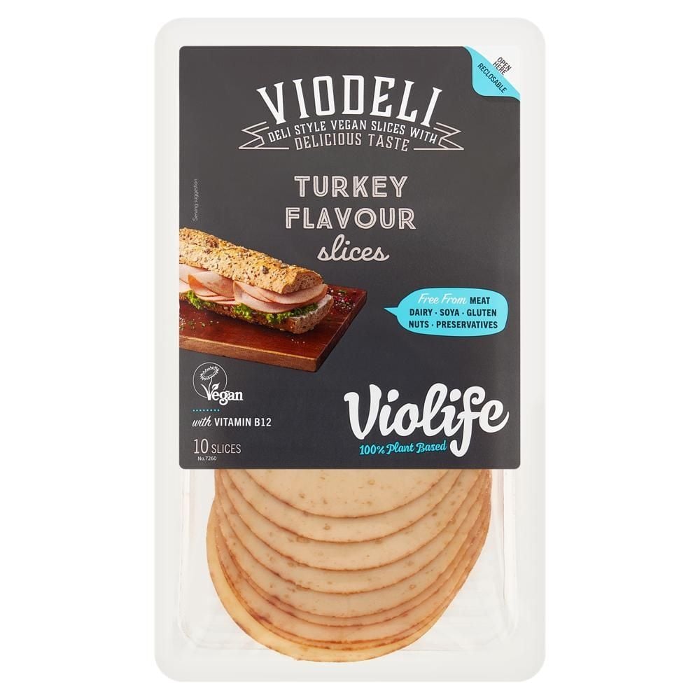 Violife Viodeli Produkt na bazie oleju kokosowego plastry o smaku indyka 100 g