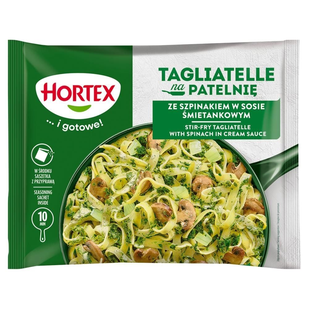 Hortex Tagliatelle na patelnię ze szpinakiem w sosie śmietankowym 450 g