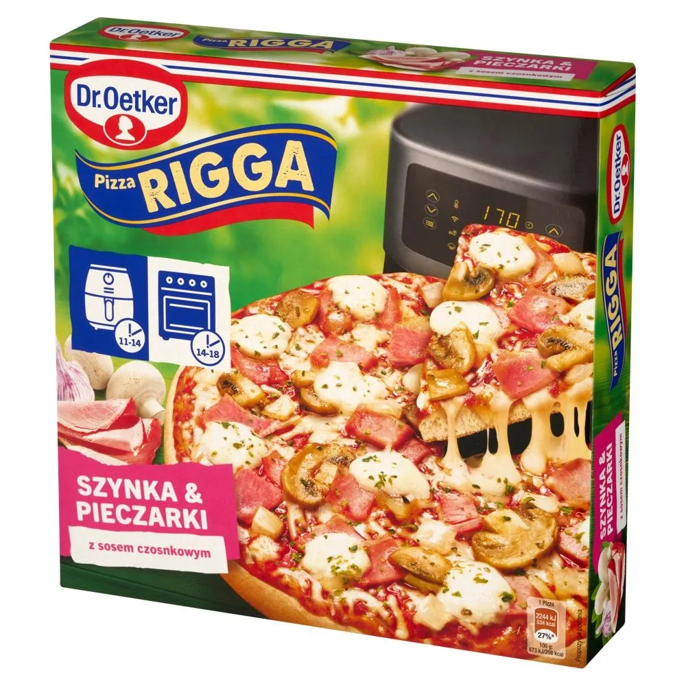 Dr. Oetker Rigga Pizza szynka & pieczarki z sosem czosnkowym 257 g