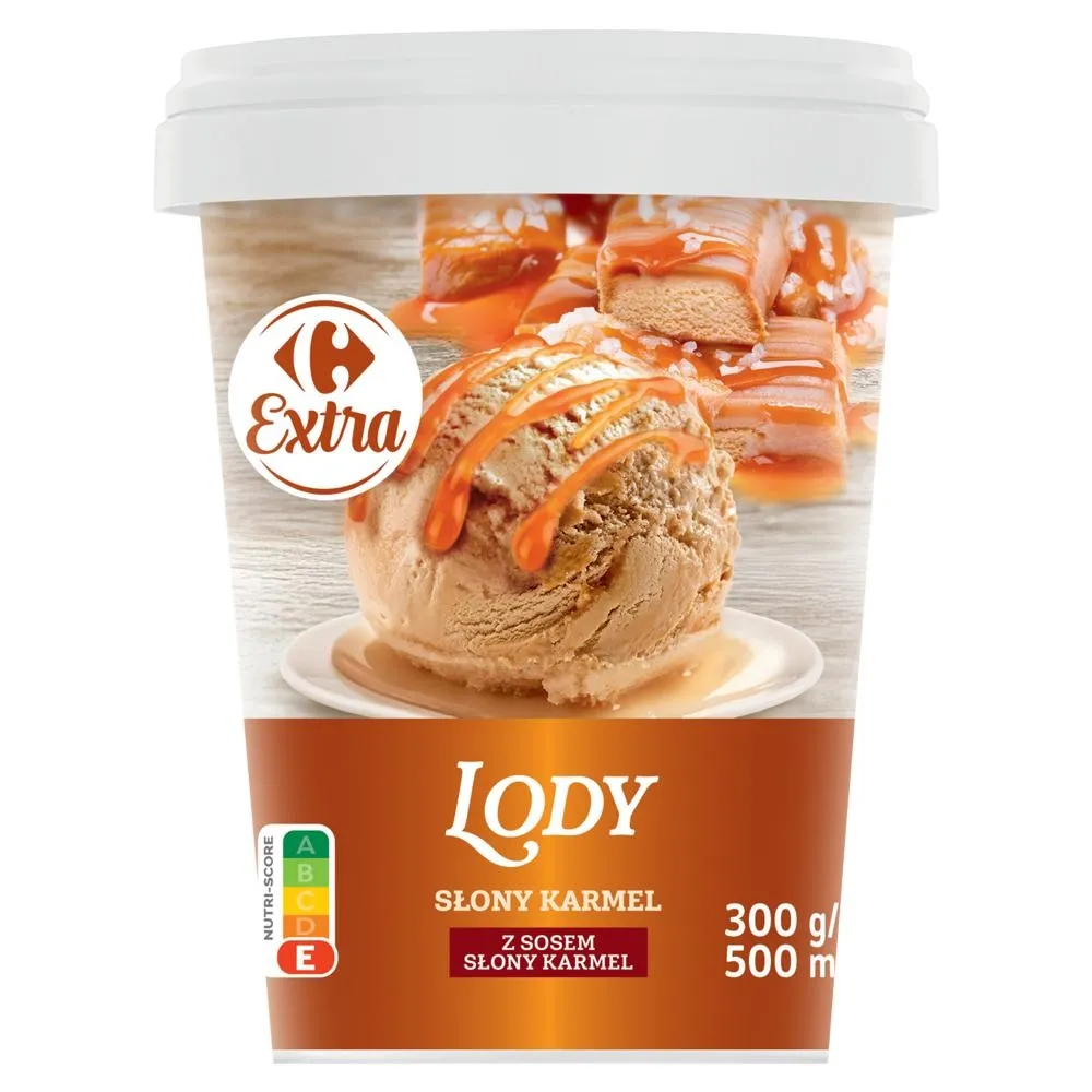 Carrefour Extra Lody słony karmel z sosem słony karmel 500 ml
