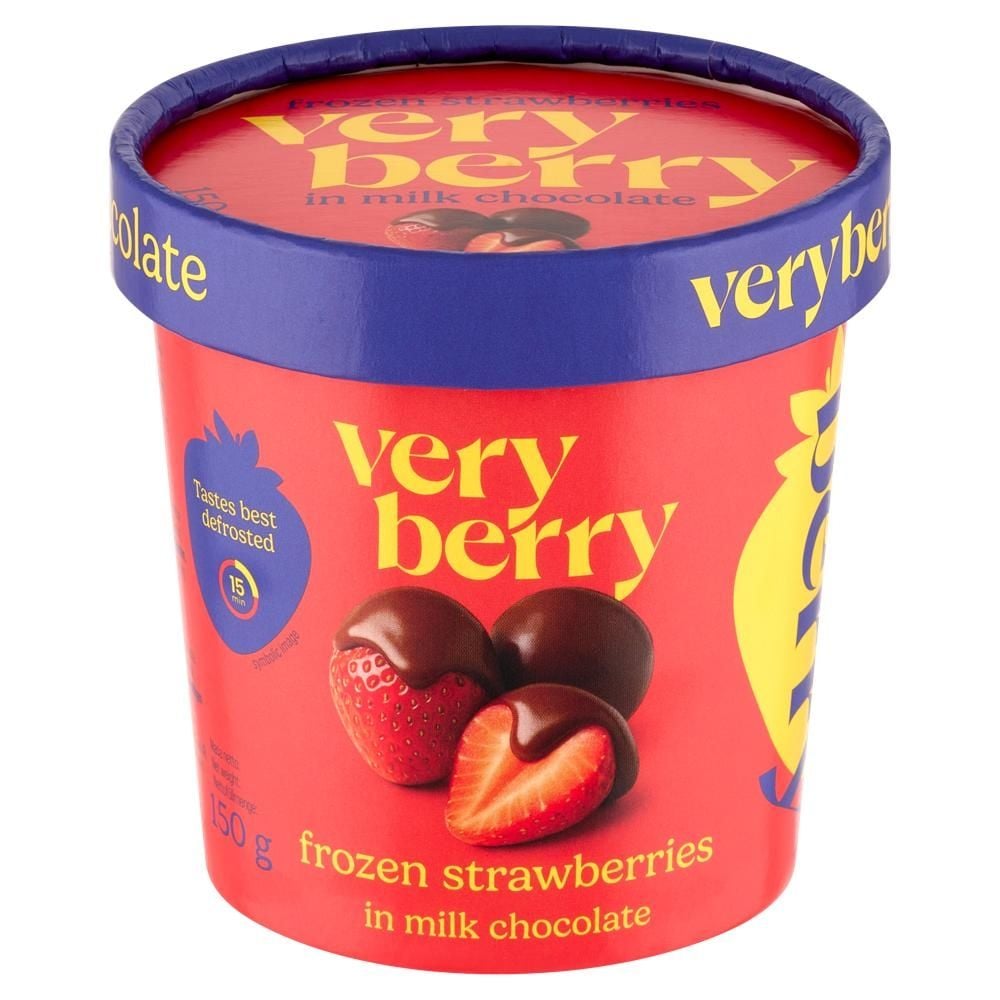 Very Berry Mrożone truskawki w mlecznej czekoladzie 150 g