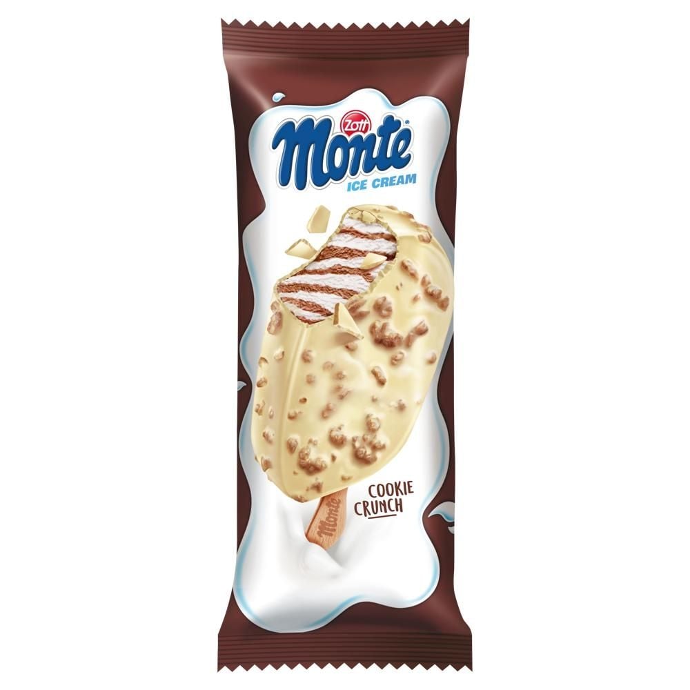 Zott Monte Lody śmietankowe czekoladowo-orzechowe w białej czekoladzie z kawałkami ciasteczek 90 ml