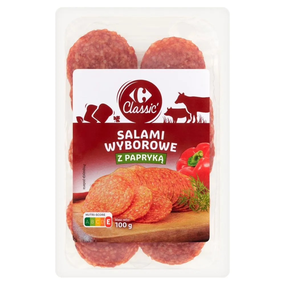 Carrefour Classic Salami wyborowe z papryką 100 g