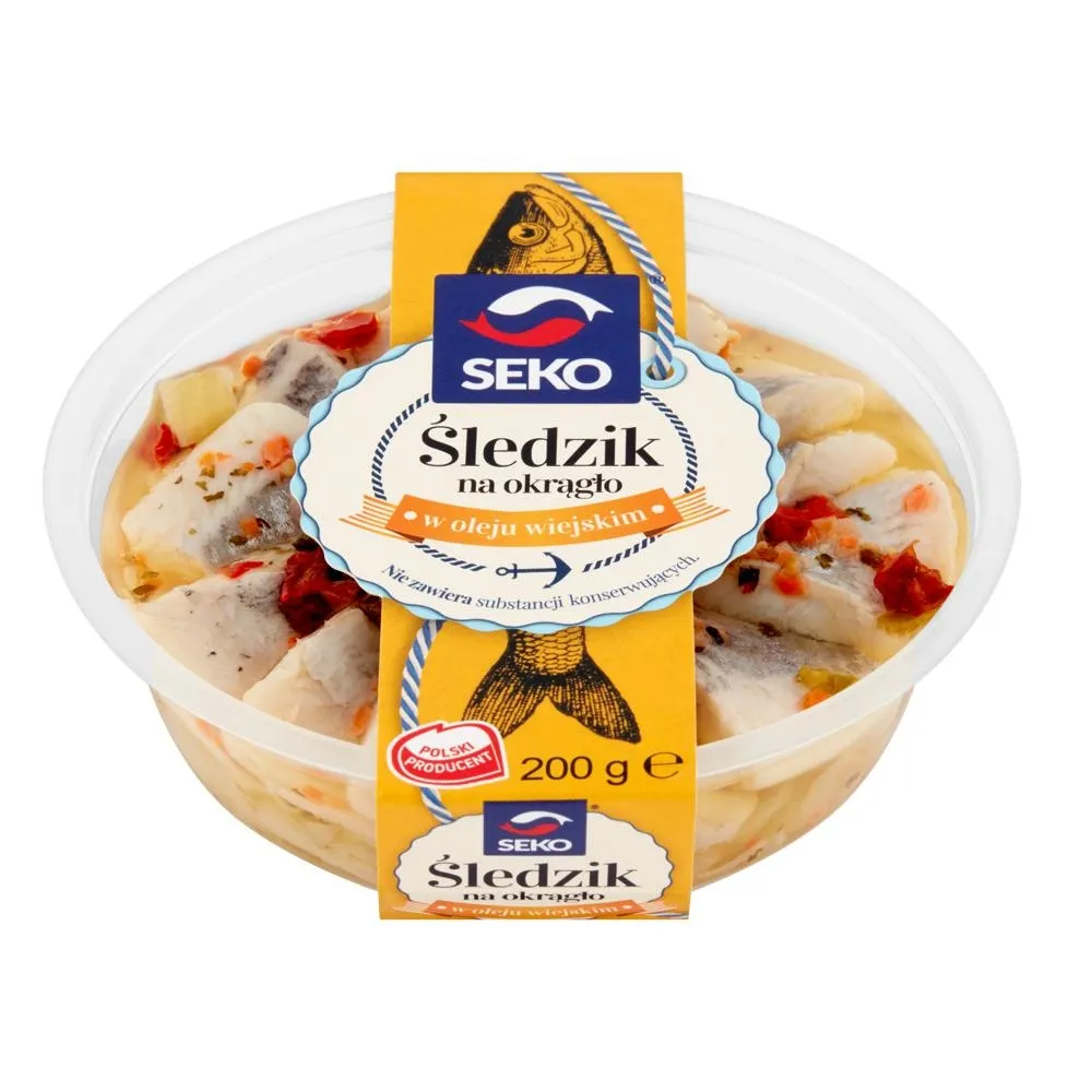 SEKO Śledzik na okrągło w oleju wiejskim 200 g