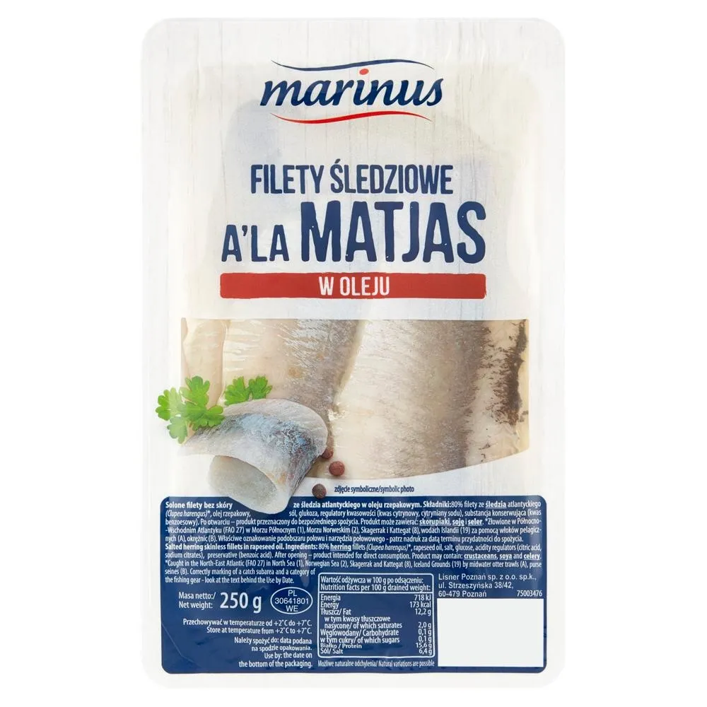Marinus Filety śledziowe a'la Matjas w oleju 250 g