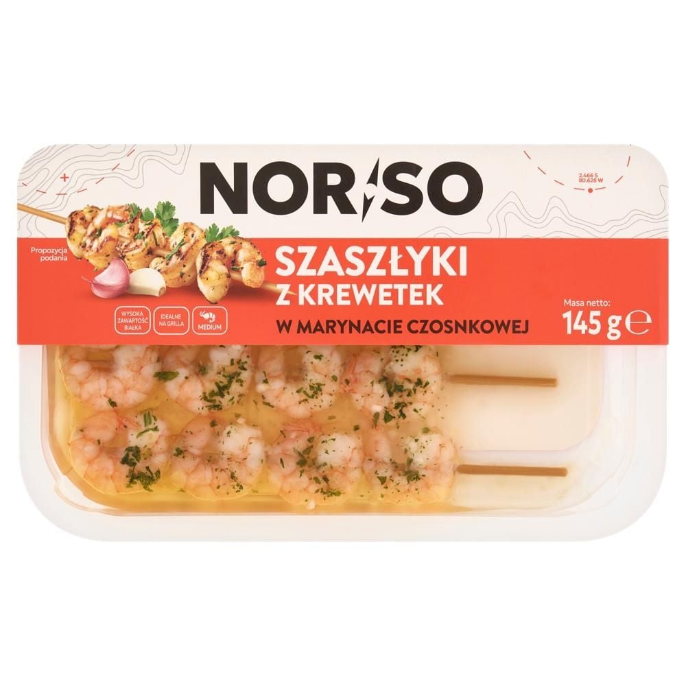 Noriso Szaszłyki z krewetek w marynacie czosnkowej 145 g