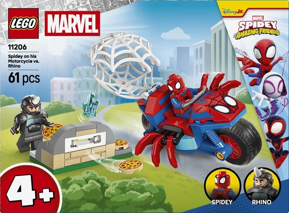 LEGO Marvel Spidey i super-kumple Spidey na motocyklu kontra Rhino 11206