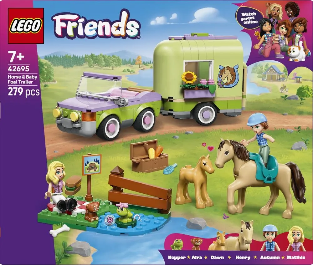 LEGO Friends Przyczepa z koniem i źrebaczkiem 42695