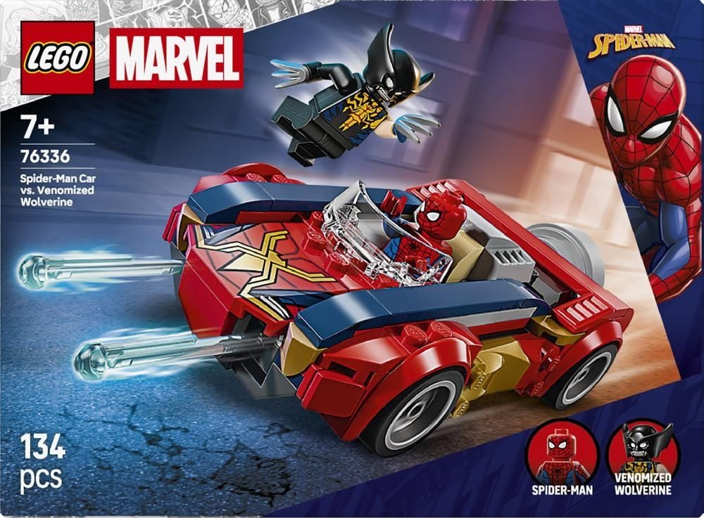 LEGO Marvel Spider-Man w samochodzie kontra zvenomowany Wolverine 76336