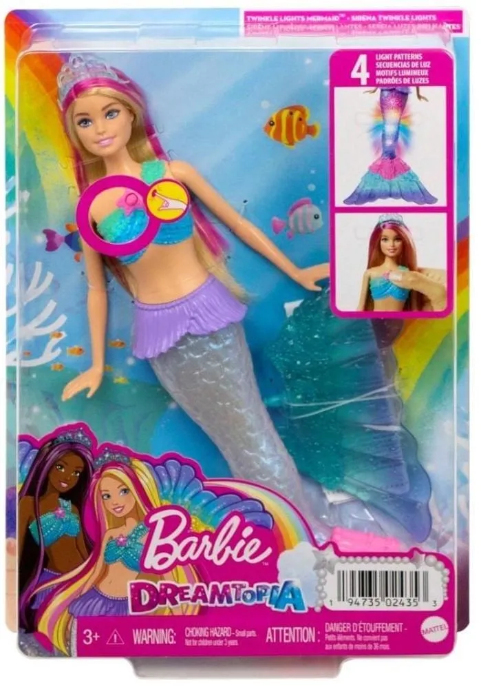 Barbie Malibu Syrenka Migoczące światełka Lalka HDJ36
