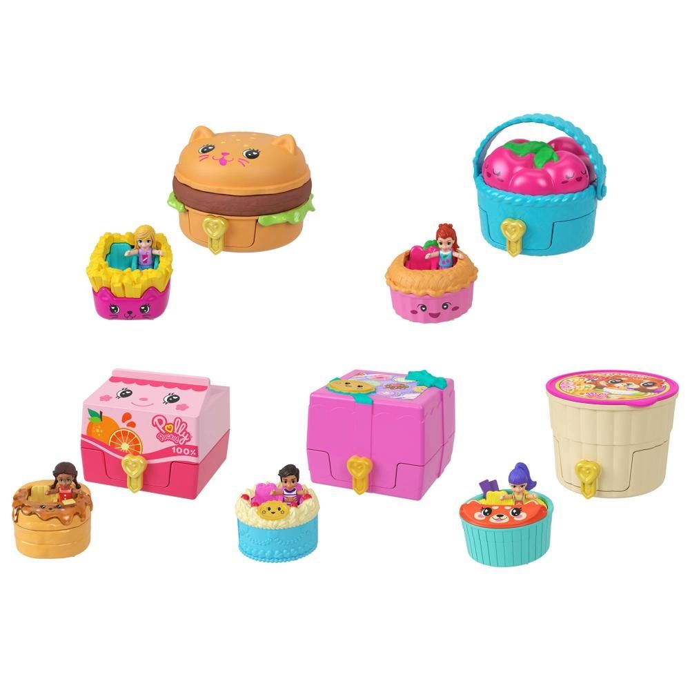 Polly Pocket Przekąski niespodzianki Mały zestaw kompaktowy i pojazd Asortyment JCR44