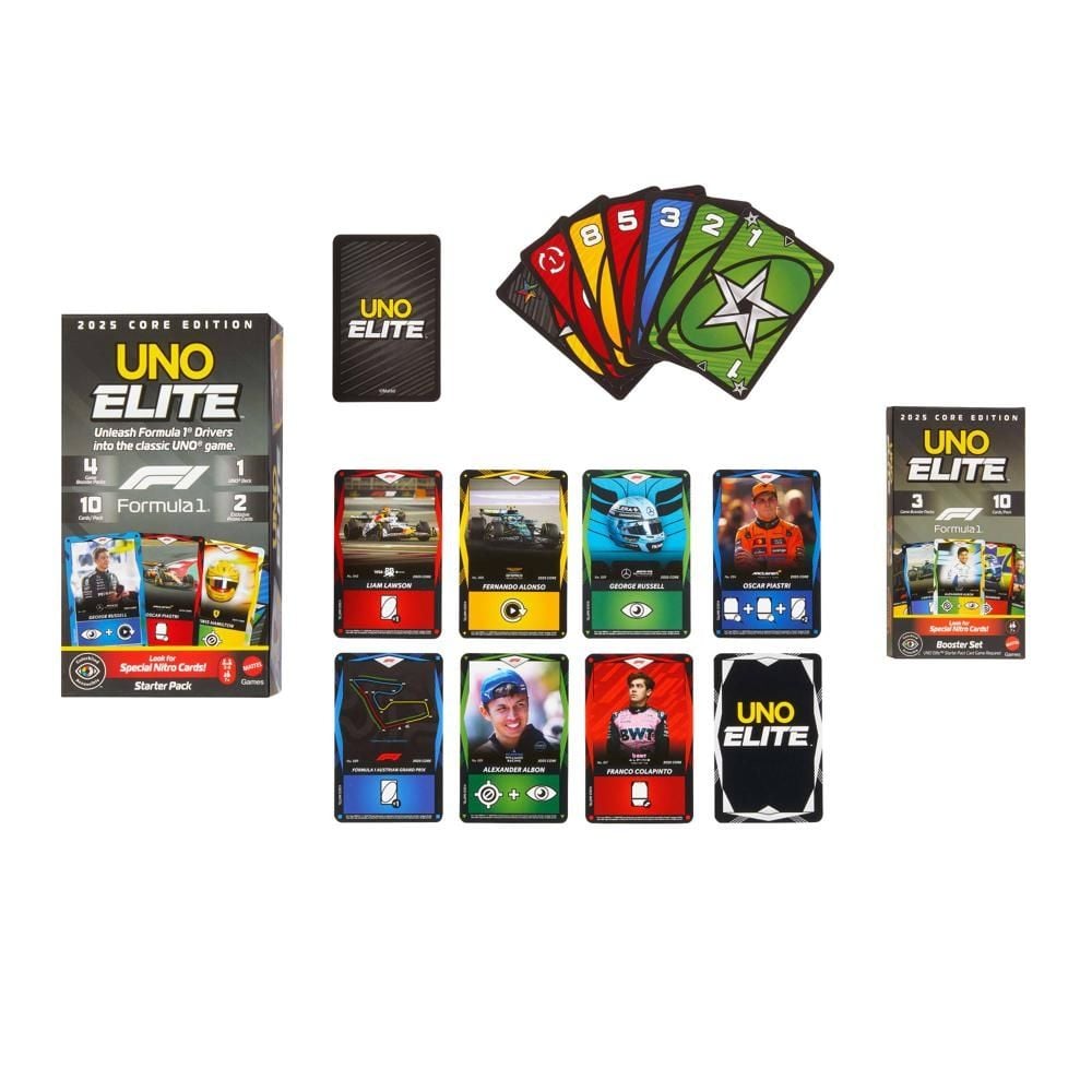 Karty UNO Elite Formuła 1 Karty Booster Pack Zestaw dodatkowy do gry JLV43