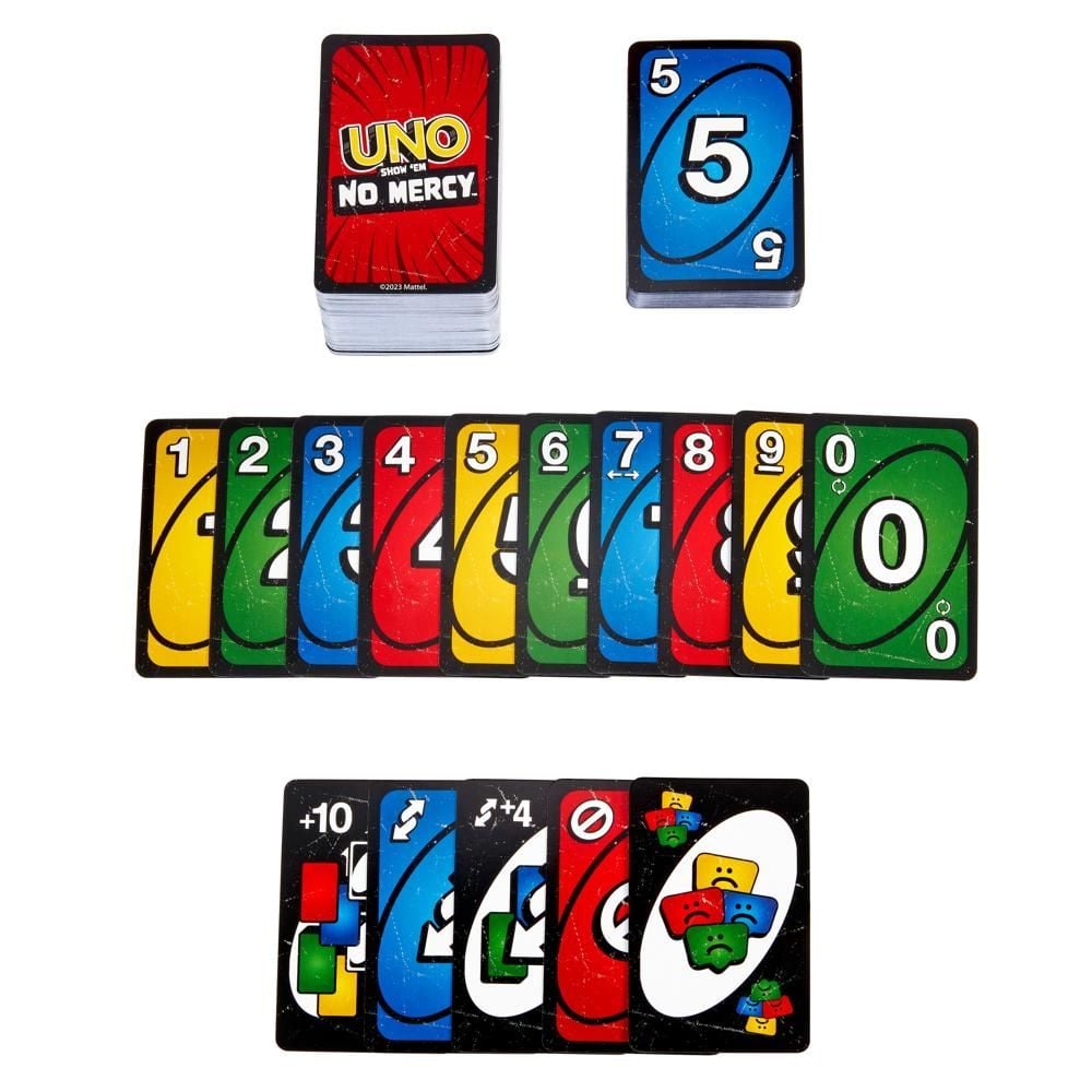 Karty UNO No Mercy Bez litości Gra karciana dla dorosłych i dzieci 7+ HWV18