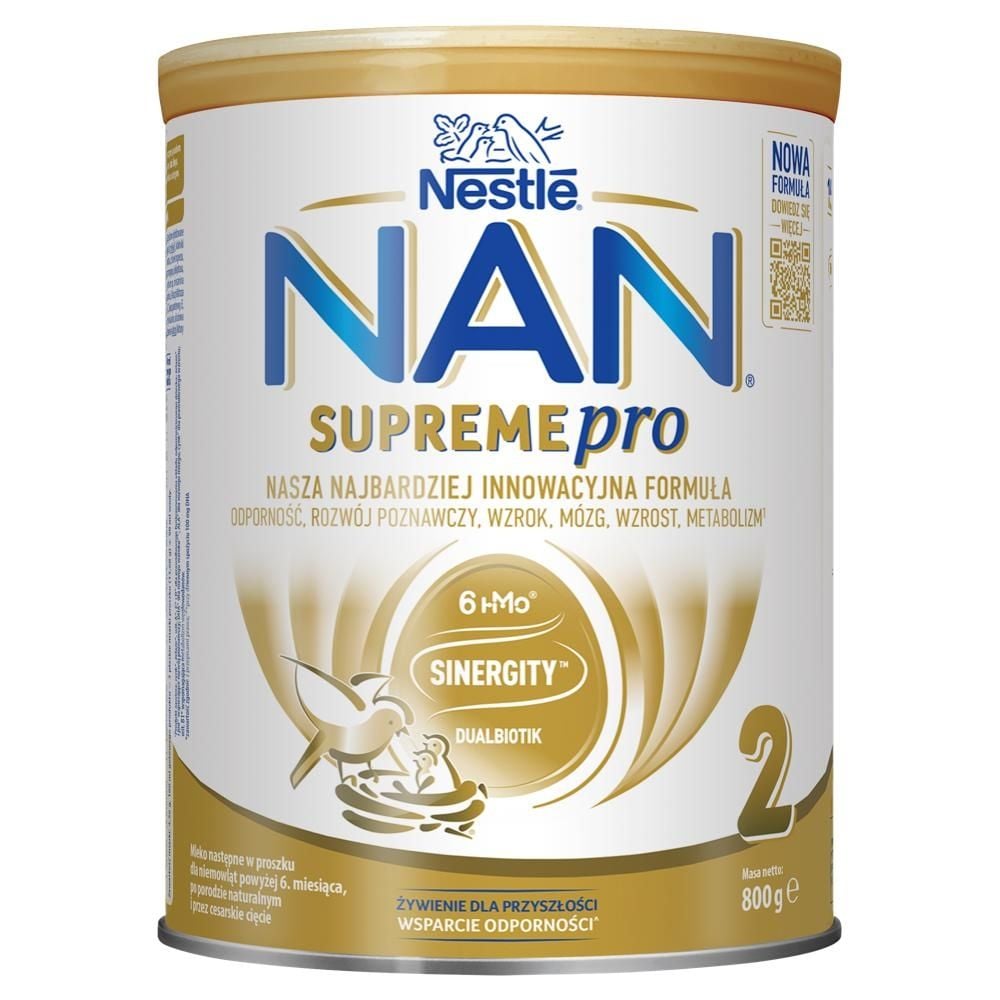 NAN SUPREMEPRO 2 Mleko następne w proszku dla niemowląt powyżej 6. miesiąca 800 g