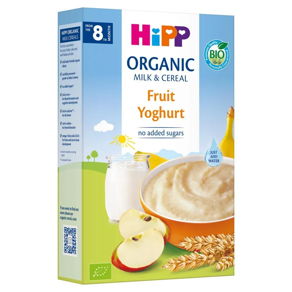 HiPP BIO Kaszka mleczno-zbożowa owoce-jogurt dla niemowląt od 8. miesiąca 250 g
