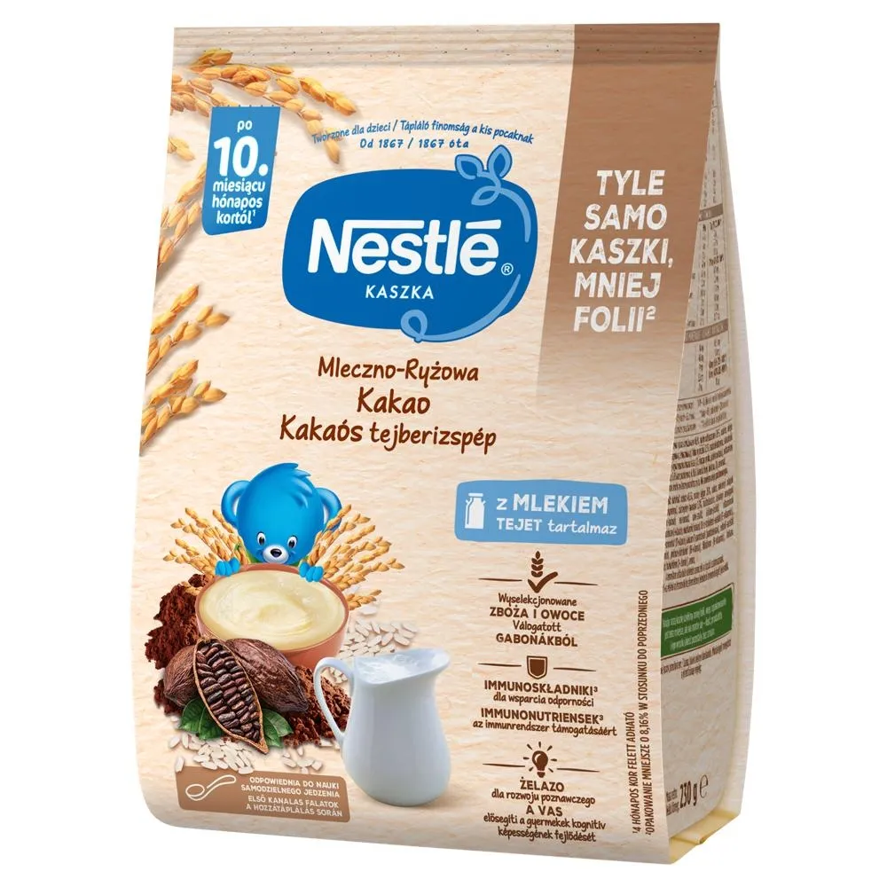 Nestlé Kaszka mleczno-ryżowa kakao po 10. miesiącu 230 g