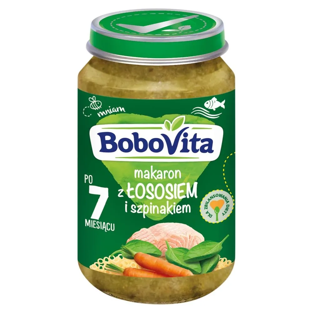 BoboVita Makaron z łososiem i szpinakiem po 7 miesiącu 190 g