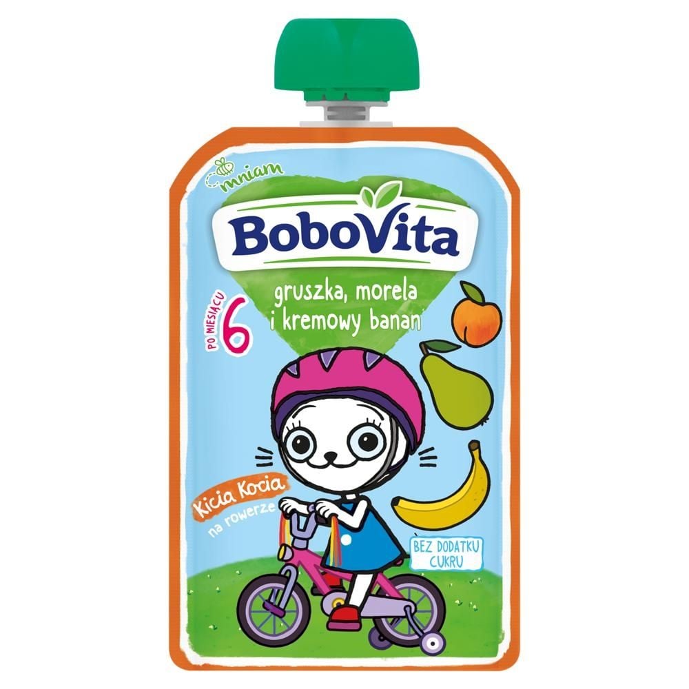 BoboVita Kicia Kocia gruszka morela i kremowy banan po 6 miesiącu 100 g