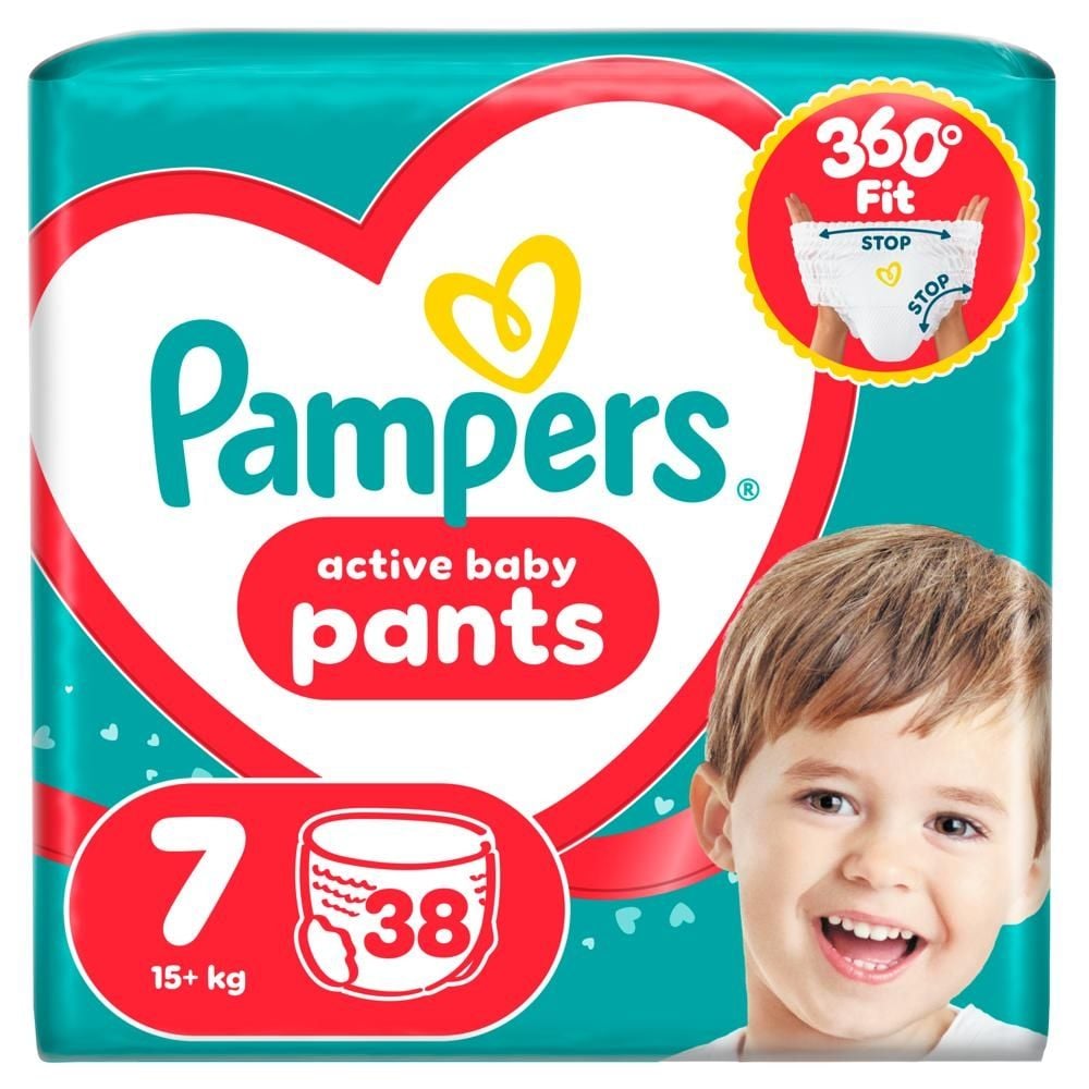 Pampers Active Baby Pieluchomajtki Rozmiar 7, 38 szt., 15kg+