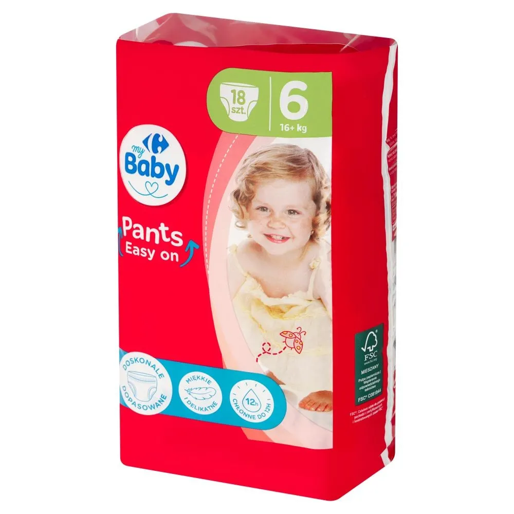 Carrefour my Baby Easy on Pieluchy jednorazowe 6 16+ kg 18 sztuk