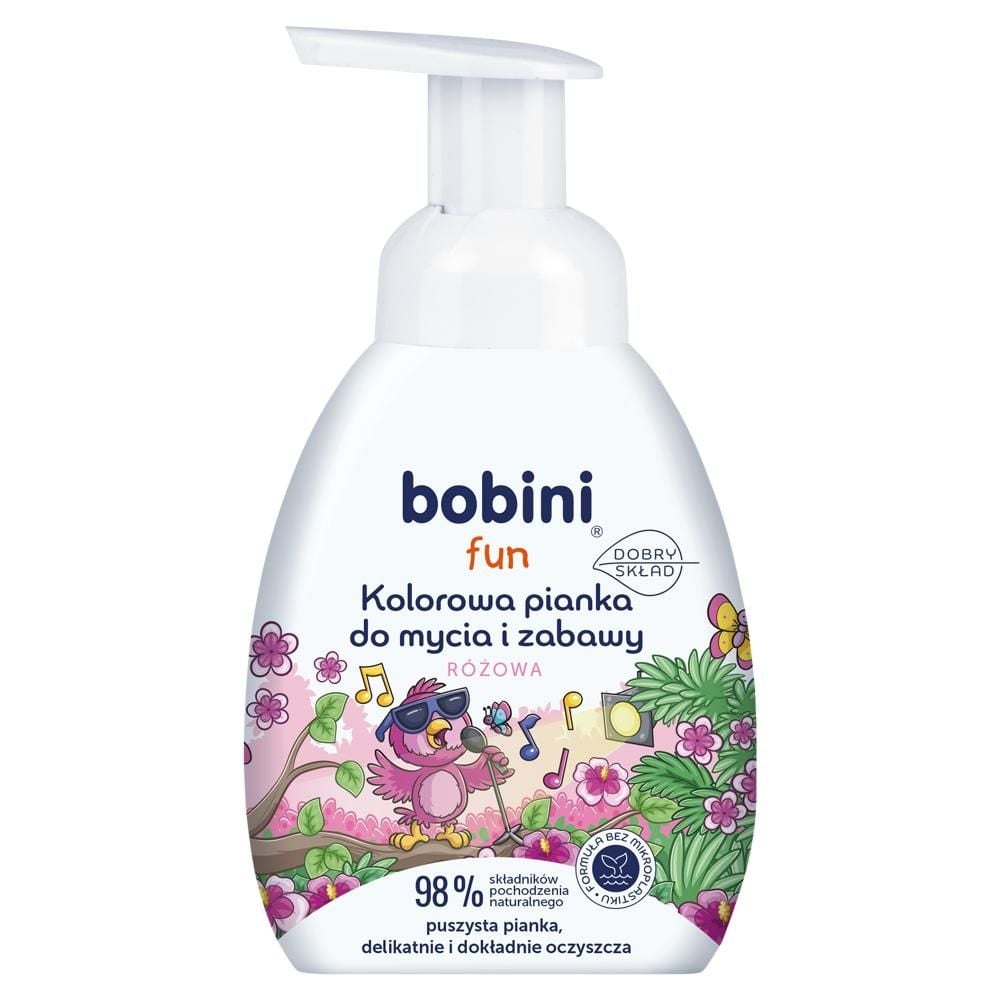 bobini Fun Kolorowa pianka do mycia i zabawy różowa 300 ml