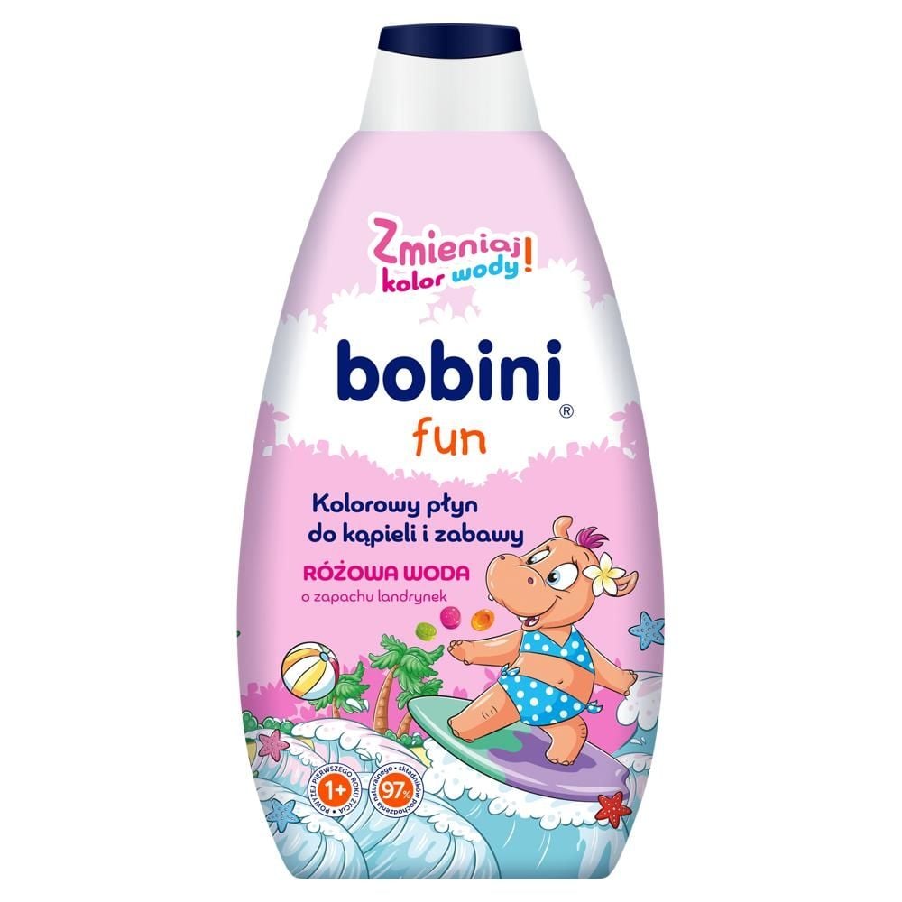 bobini Fun Kolorowy płyn do kąpieli i zabawy różowa woda o zapachu landrynek 500 ml