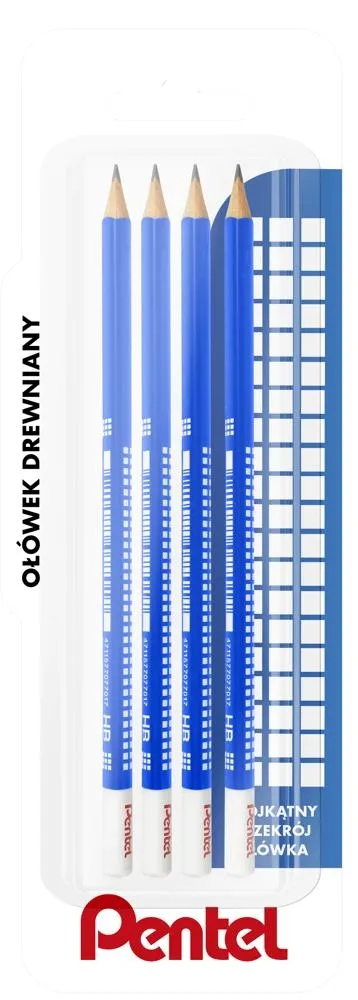 Ołówek drewniany, twardość HBx2 i 2B x 2 szt.