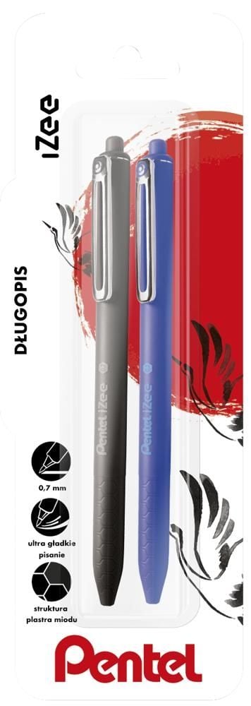 Długopis Pentel iZee BX467 czarny + niebieski 2 sztuki