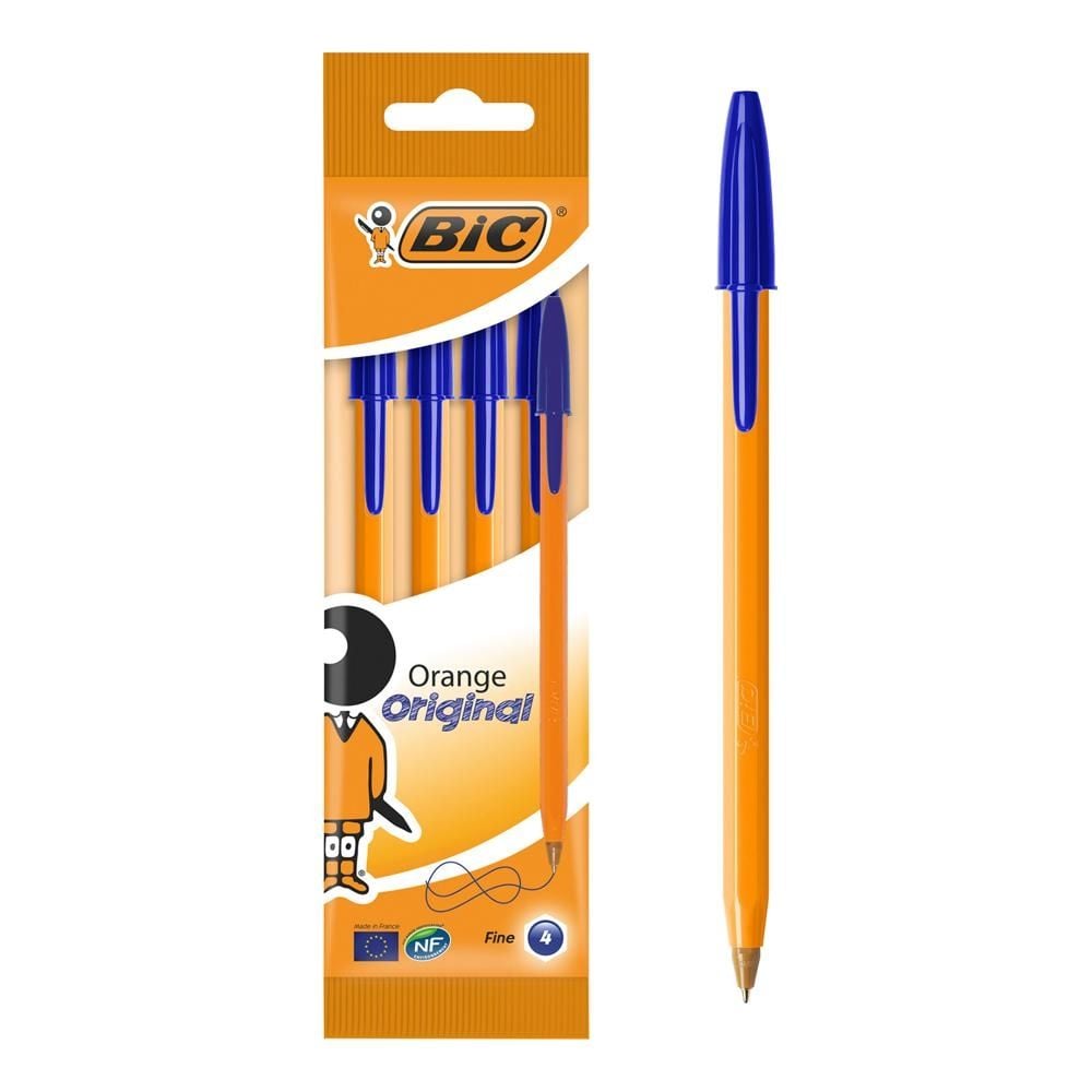BIC Orange Original Fine Długopis niebieski Pouch 4szt