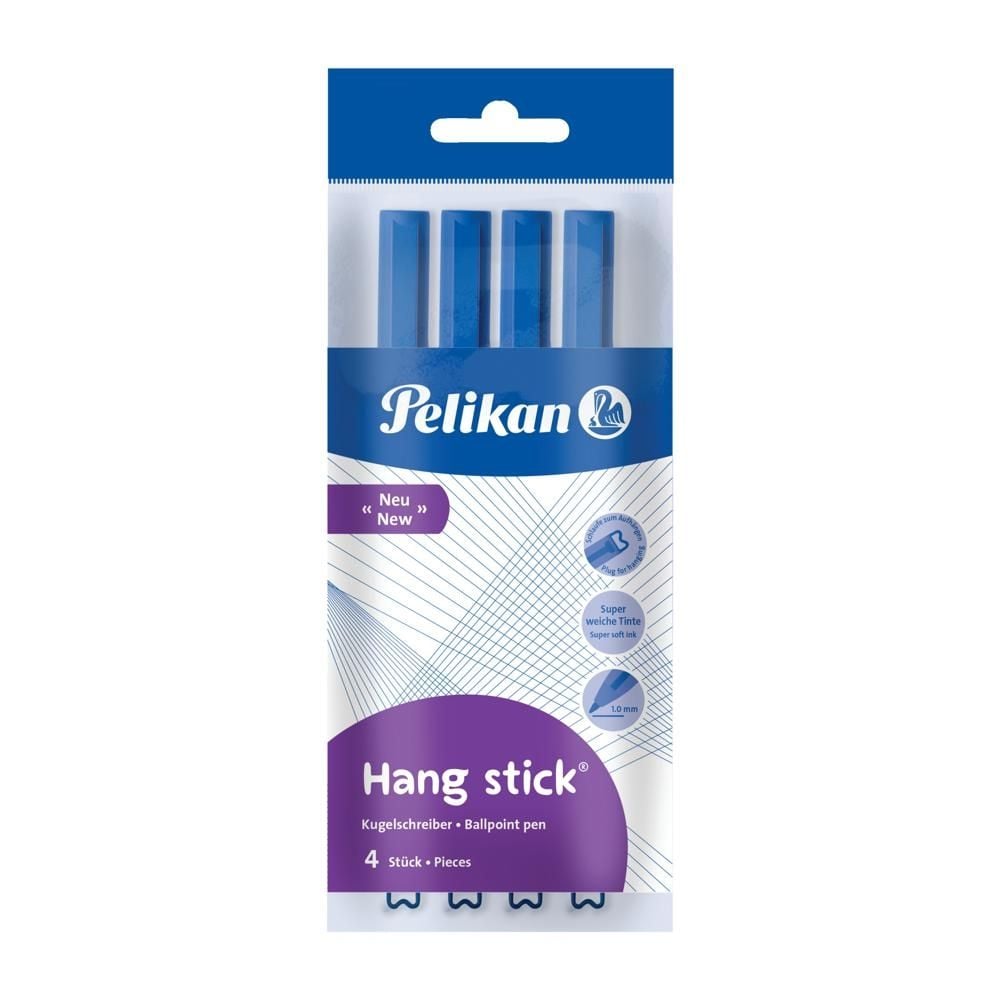 Długopis Pelikan Hang Stick niebieski kolor wkładu 4 sztuki